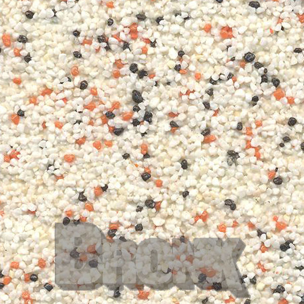 Mosaikputz Buntsteinputz 15 kg, Körnung 1,0-1,6 mm beige-orange-schwarz TM42