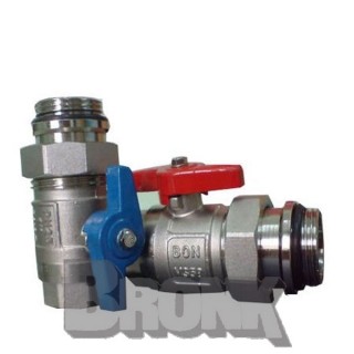 Kugelhahnset Verteiler rot/blau 1"
