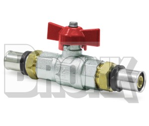 Press - Kugelhahn Flügelgriff rot